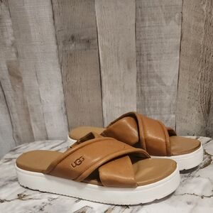 🌷UGG Zayne Crossband Women's Tan Slide Sandals🩴